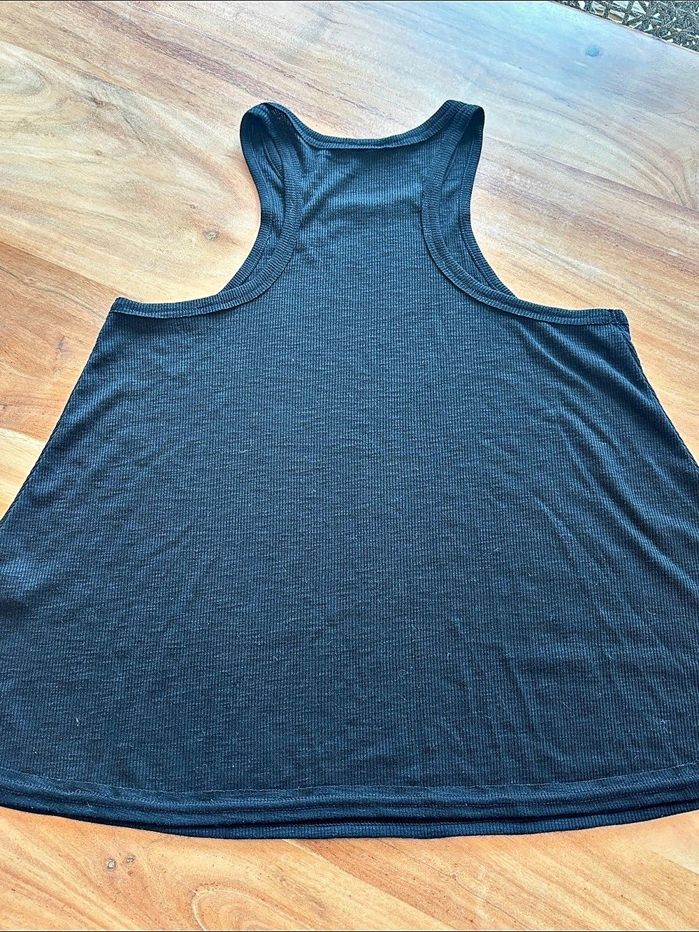 Free People Long Beach Ribbed Swing Tank Black